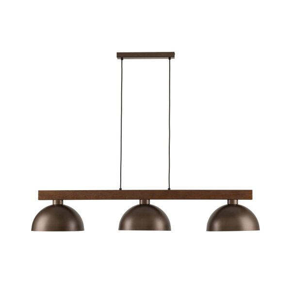 Lampe à suspendre 118 cm de long H : max. 115 cm bois métal 3x E27