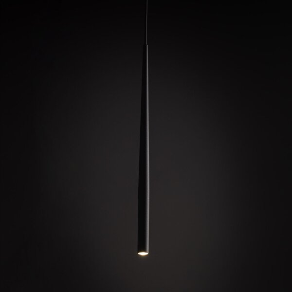 Suspension noire en métal Ø 5,2cm étroite réglable en hauteur
