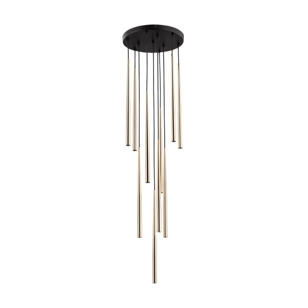 Lampe à suspendre noir or Ø 35 cm métal hauteur réglable