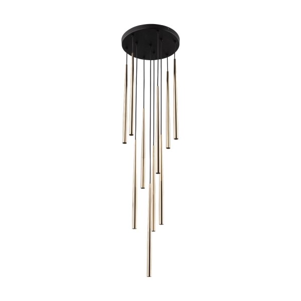 Lampe à suspendre noir or Ø 35 cm métal hauteur réglable