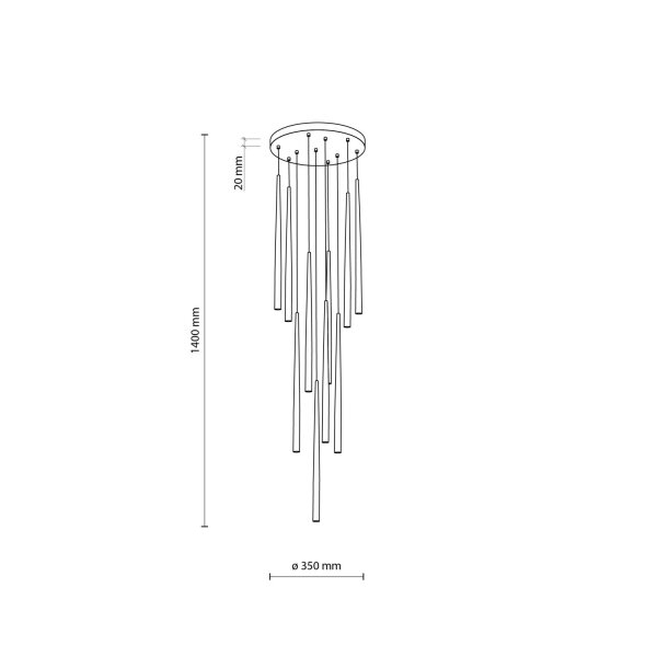 Lampe à suspendre noir or Ø 35 cm métal hauteur réglable