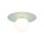 Lampe de plafond chambre denfant ronde Ø25cm métal verre G9 menthe blanche