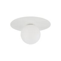 Plafonnier rond Blanc Ø 25 cm Métal Verre...