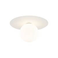 Plafonnier rond Blanc Ø 25 cm Métal Verre...