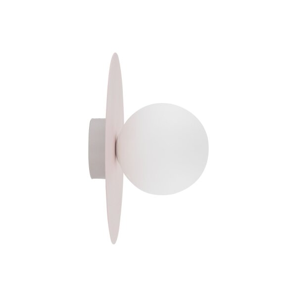 Lampe pour chambre denfant Plafond Rose Blanc Métal Verre G9 Ø 25cm rond