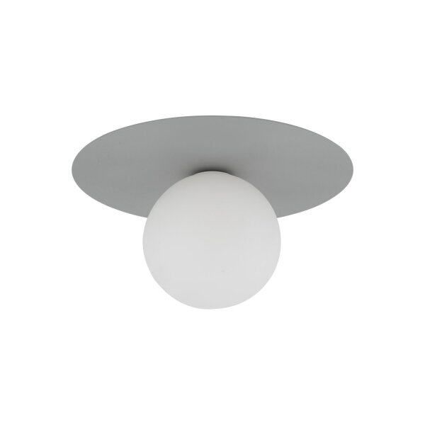 Lampe pour chambre denfant Plafond Gris Blanc Métal Verre Ø 25 cm G9