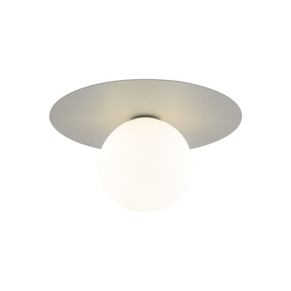 Lampe pour chambre denfant Plafond Gris Blanc Métal Verre Ø 25 cm G9