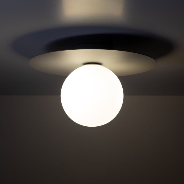 Lampe pour chambre denfant Plafond Gris Blanc Métal Verre Ø 25 cm G9
