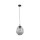 Lampe à suspendre verre fumé E27 L : 25 cm H : max. 175 cm Noir Gris