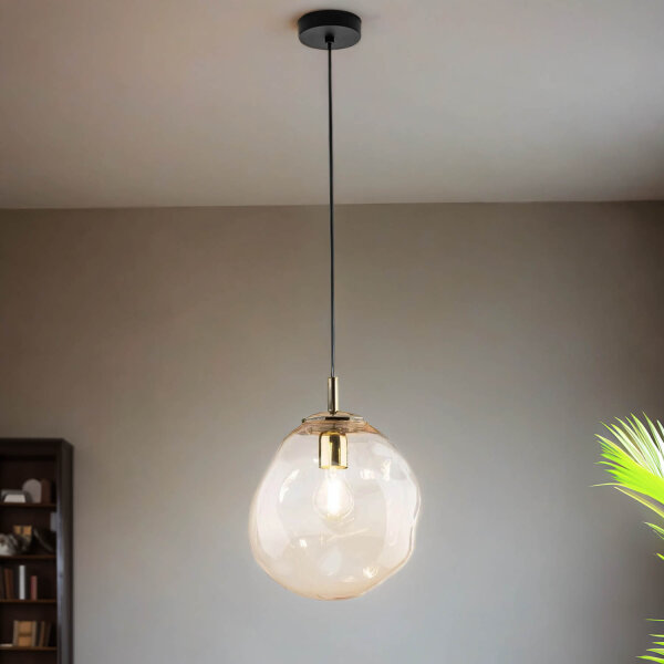 Lampe à suspendre verre fumé E27 L : 25 cm H : max. 175 cm