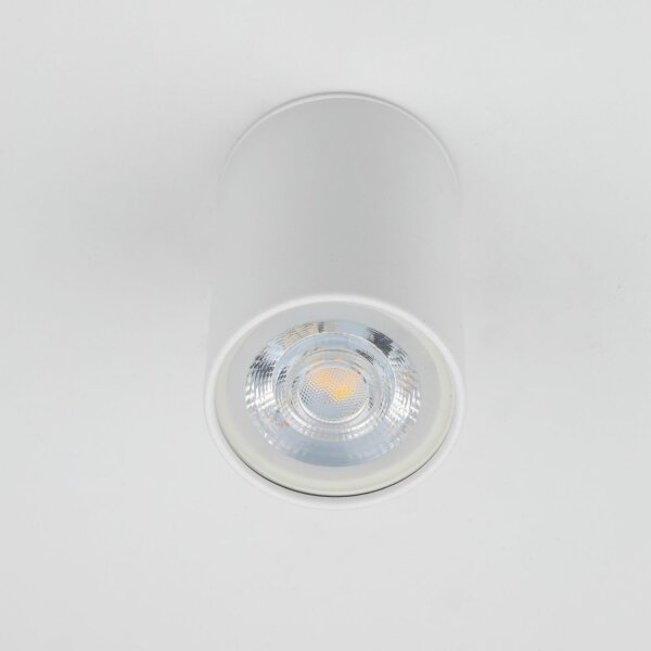 Plafonnier Blanc Métal GU10 Ø 5 cm rond H : 8 cm petit