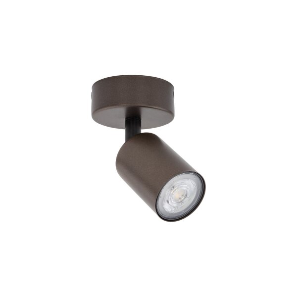 Plafonnier métal GU10 orientable Ø 12 cm petit brun LIDIA