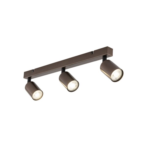 Plafonnier 3 flammes métal brun 60 cm GU10 orientable