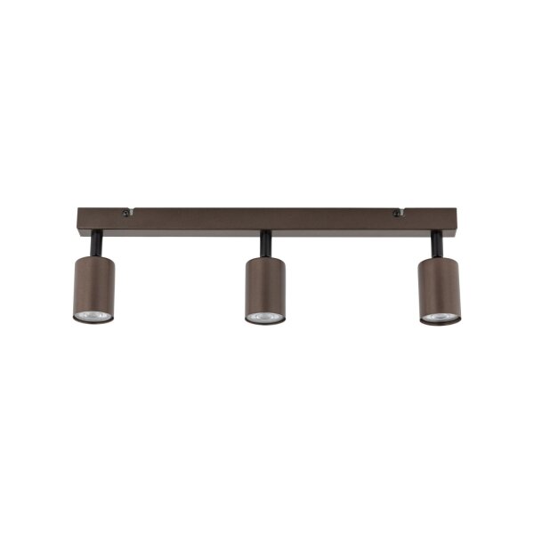 Plafonnier 3 flammes métal brun 60 cm GU10 orientable