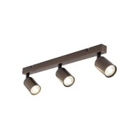 Plafonnier 3 flammes métal brun 60 cm GU10 orientable