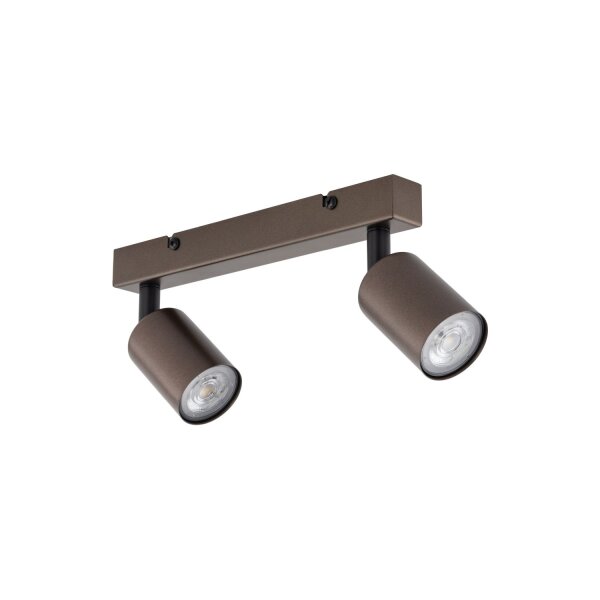 Spot de plafond métal brun 39 cm petit GU10 2 flammes LIDIA