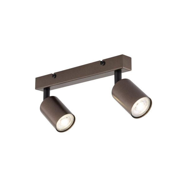 Spot de plafond métal brun 39 cm petit GU10 2 flammes LIDIA