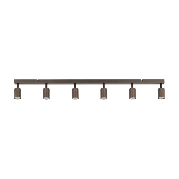 Spot de plafond 127 cm de long 6-flamme métal brun GU10