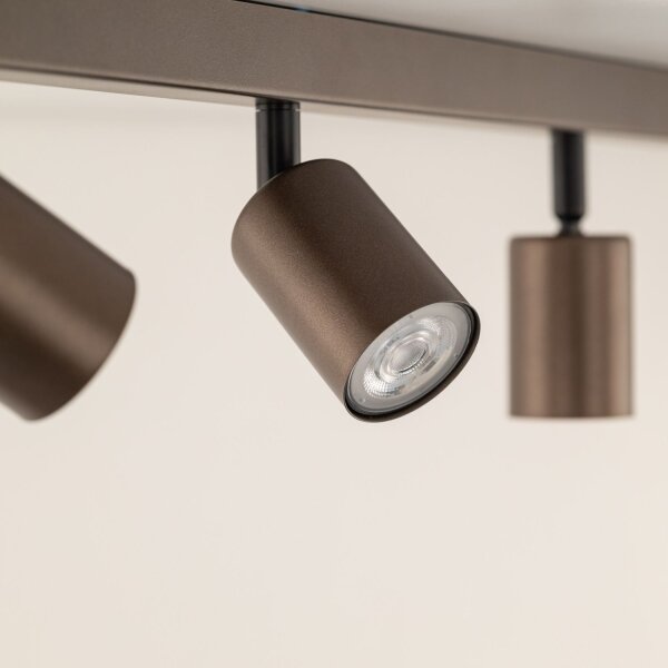 Spot de plafond 127 cm de long 6-flamme métal brun GU10