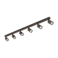 Spot de plafond 127 cm de long 6-flamme métal brun...