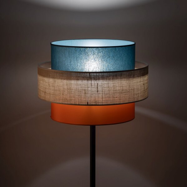 Lampadaire petit 159 cm E27 Coloré Tissu Jute Métal Salon