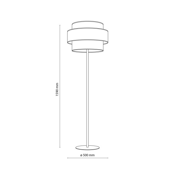 Lampadaire petit 159 cm E27 Coloré Tissu Jute Métal Salon