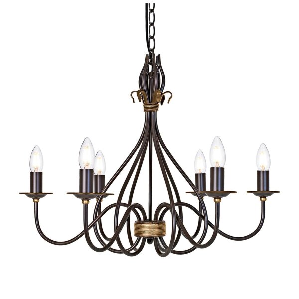 Lustre CANDELA 15 brun rouille Ø65cm Lampe