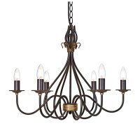Lustre CANDELA 15 brun rouille Ø65cm Lampe
