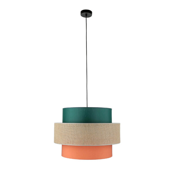 Suspension ronde Ø 50 cm H : max. 160 cm Tissu Jute Coloré E27