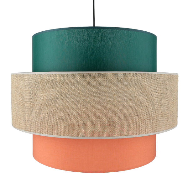 Suspension ronde Ø 50 cm H : max. 160 cm Tissu Jute Coloré E27