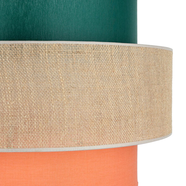 Suspension ronde Ø 50 cm H : max. 160 cm Tissu Jute Coloré E27