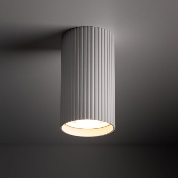 Spot de plafond blanc métal GU10 Ø 5,5 cm H : 10 cm petit apparent