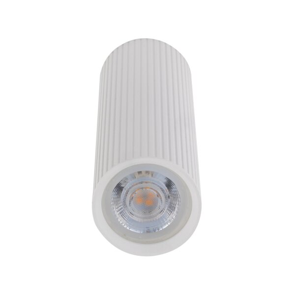 Spot Lampe plafond Blanc Métal GU10 Ø 5,5 cm H : 17 cm Montage apparent