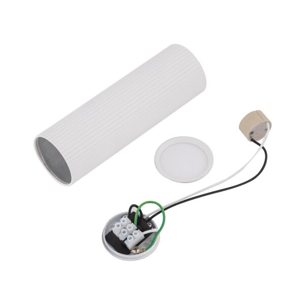 Spot Lampe plafond Blanc Métal GU10 Ø 5,5 cm H : 17 cm Montage apparent