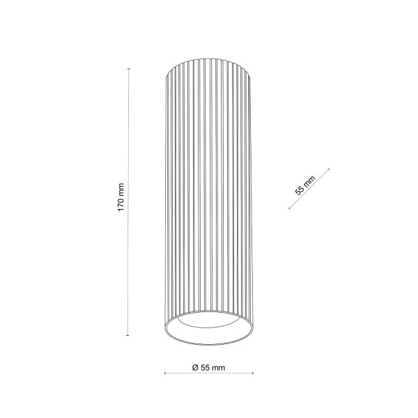 Spot Lampe plafond Blanc Métal GU10 Ø 5,5 cm H : 17 cm Montage apparent