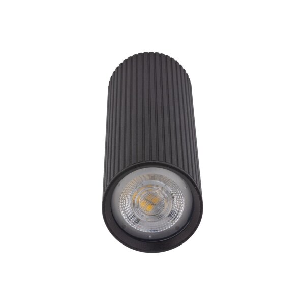 Plafonnier noir métal GU10 Ø 5,5 cm H : 24 cm petit