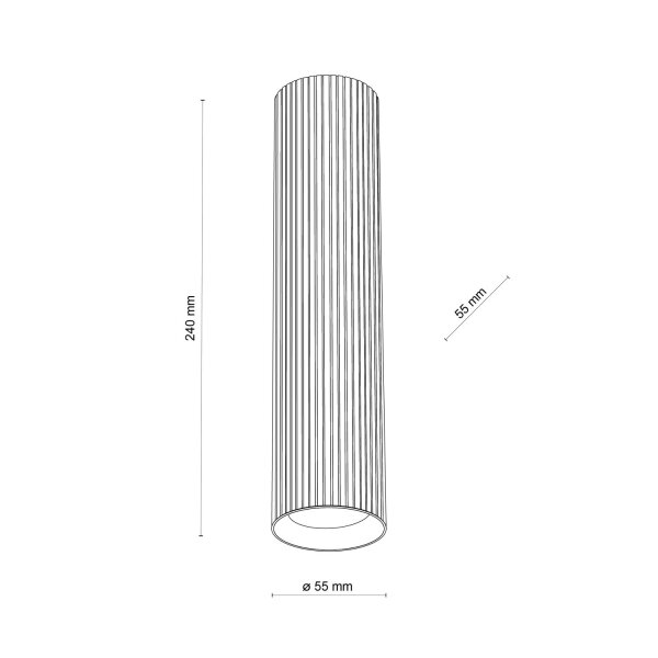 Spot de plafond apparent blanc métal GU10 Ø 5,5 cm H : 24 cm petit