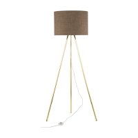 Lampadaire Tr&eacute;pied 160 cm Tissu M&eacute;tal...