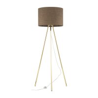 Lampadaire Trépied 160 cm Tissu Métal...