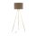 Lampadaire Trépied 160 cm Tissu Métal doré Marron E27