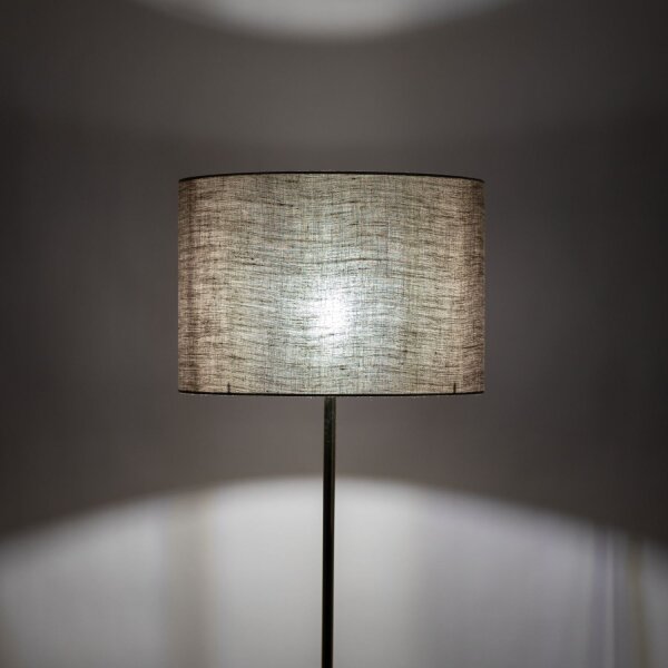 Lampadaire petit 160 cm métal tissu E27 en or brun