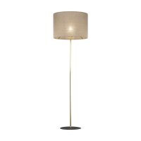 Lampadaire petit 160 cm métal tissu E27 en or brun