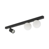 Spot de plafond m&eacute;tal verre 70 cm long GU10 + 2x G9