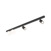 Plafonnier 115 cm long métal verre 2x GU10 + 2x G9