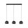 Suspension noire 3 flammes E27 L : 81 cm réglable en hauteur