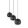 Suspension noire 3 flammes E27 L : 81 cm réglable en hauteur