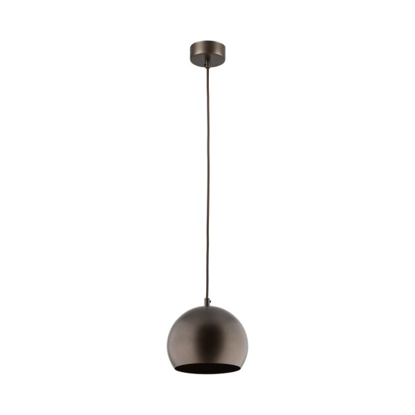 Suspension Marron Métal rond Ø 17 cm petit E27 Boule