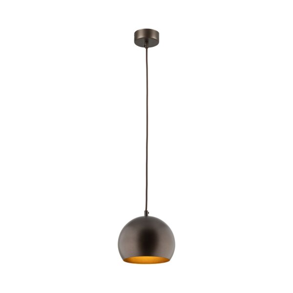 Suspension Marron Métal rond Ø 17 cm petit E27 Boule