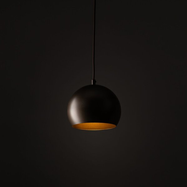 Suspension Marron Métal rond Ø 17 cm petit E27 Boule