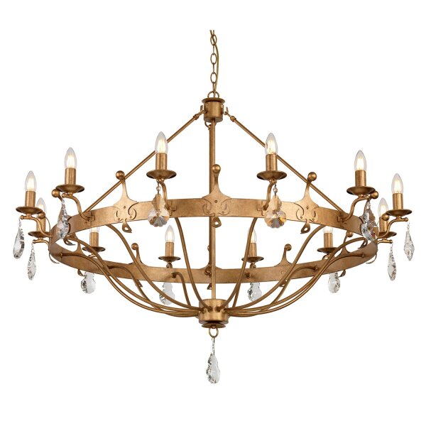 Lustre CAMELOT 10 or Ø116cm raccourcissable Lampe